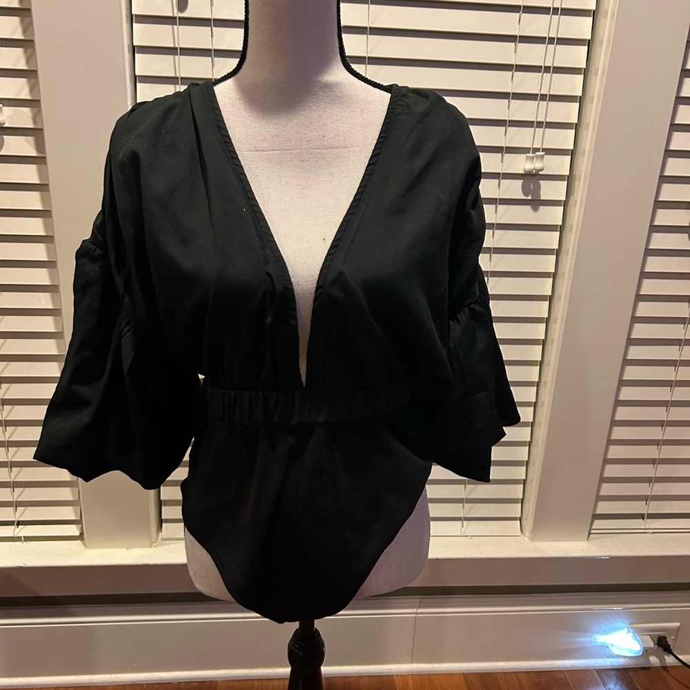 PrettyLittleThing Black Plus Bodysuit size 12